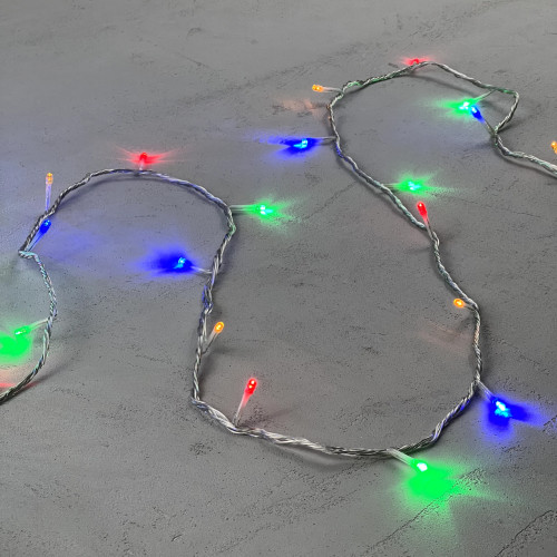 Светодиодная гирлянда с возможностью динамики 20 м., 200 разноцветных LED ламп, 24V., прозрачный силиконовый провод, IP65, Beauty Led (EST200-3W10-1M)