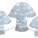 Светодиодные фигуры акриловые Грибы, 3 шт., 220V., 72 холодные белые LED лампы, прозрачный провод, Kaemingk (492214)