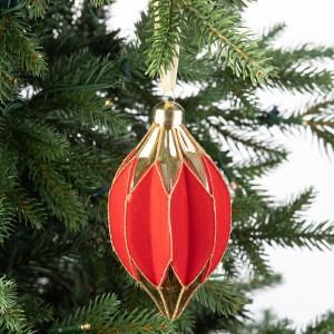 Винтажная стеклянная олива Ришелье h-11 см., 1 шт., Karlsbach (13237)