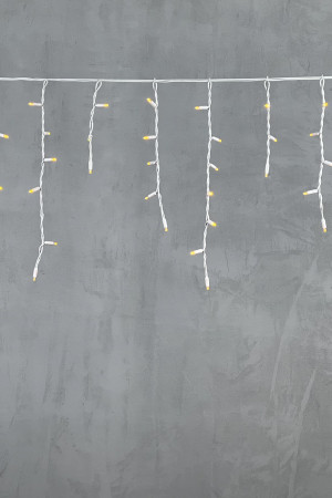 Светодиодная бахрома с колпачком 3,1*0,5 м., 120 желтых LED ламп, каучуковый белый провод, LTC (LL120-8-2Y)