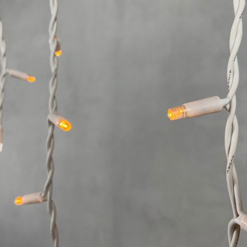 Светодиодная бахрома с колпачком 3,1*0,5 м., 120 желтых LED ламп, каучуковый белый провод, LTC (LL120-8-2Y)