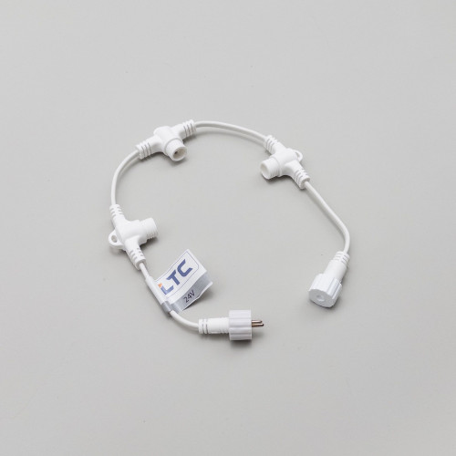 Разветвитель 3-х лучевой для нитей 24В. без возможности управления, провод белый ПВХ, IP65, LTC (PR83-ST)