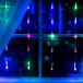 Гирлянда-занавес Капли 2.5*0.65 м., IP20, прозрачная нить, 50 LED, свечение мульти, 8 режимов, 220 В., Luazon Lighting (3612410)