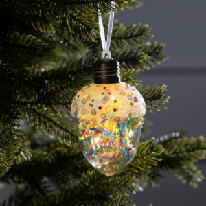 Ёлочный шар Жёлудь 12 см., батарейки, 4 LED, свечение тёплое белое, Luazon Lighting (9594225)