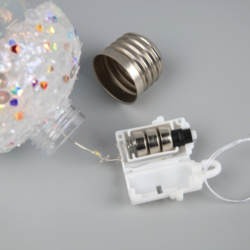 Ёлочный шар Жёлудь 12 см., батарейки, 4 LED, свечение тёплое белое, Luazon Lighting (9594225)