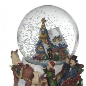 Снежный шар музыкальный  &quot;Заснеженный дом&quot; 15*12 см, (609237)