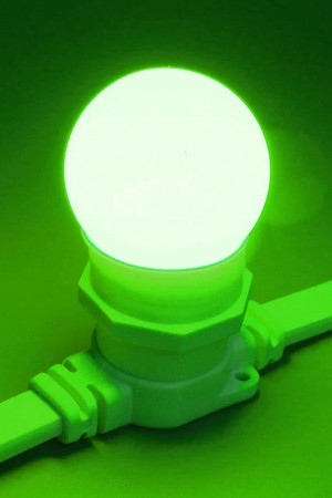 Светодиодная лампа для Белт-лайта зеленая, 45 мм., 2Вт, Е27, 220В, Teamprof (TPF-B-E27-G45-2W-G)