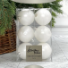 Набор пластиковых шаров Парис 80 мм., белый, 6 шт., Christmas DeLuxe (87060)