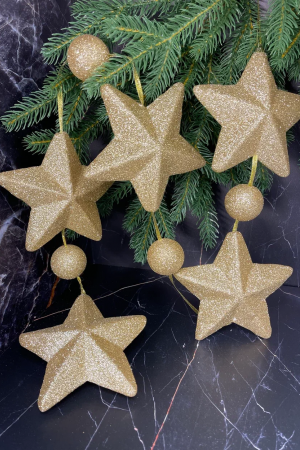 Гирлянда Звездопад 104 см., диаметр 13 см., золотая, пенопласт, Christmas DeLuxe (89423) 