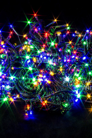 Светодиодная нить 42 м., 220V, 600 разноцветных LED ламп, контроллер, черный провод, Winner (m.01.5B.600-)